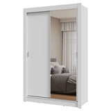 Placard 2 Puertas Corredizas con Espejo Blanco Milano