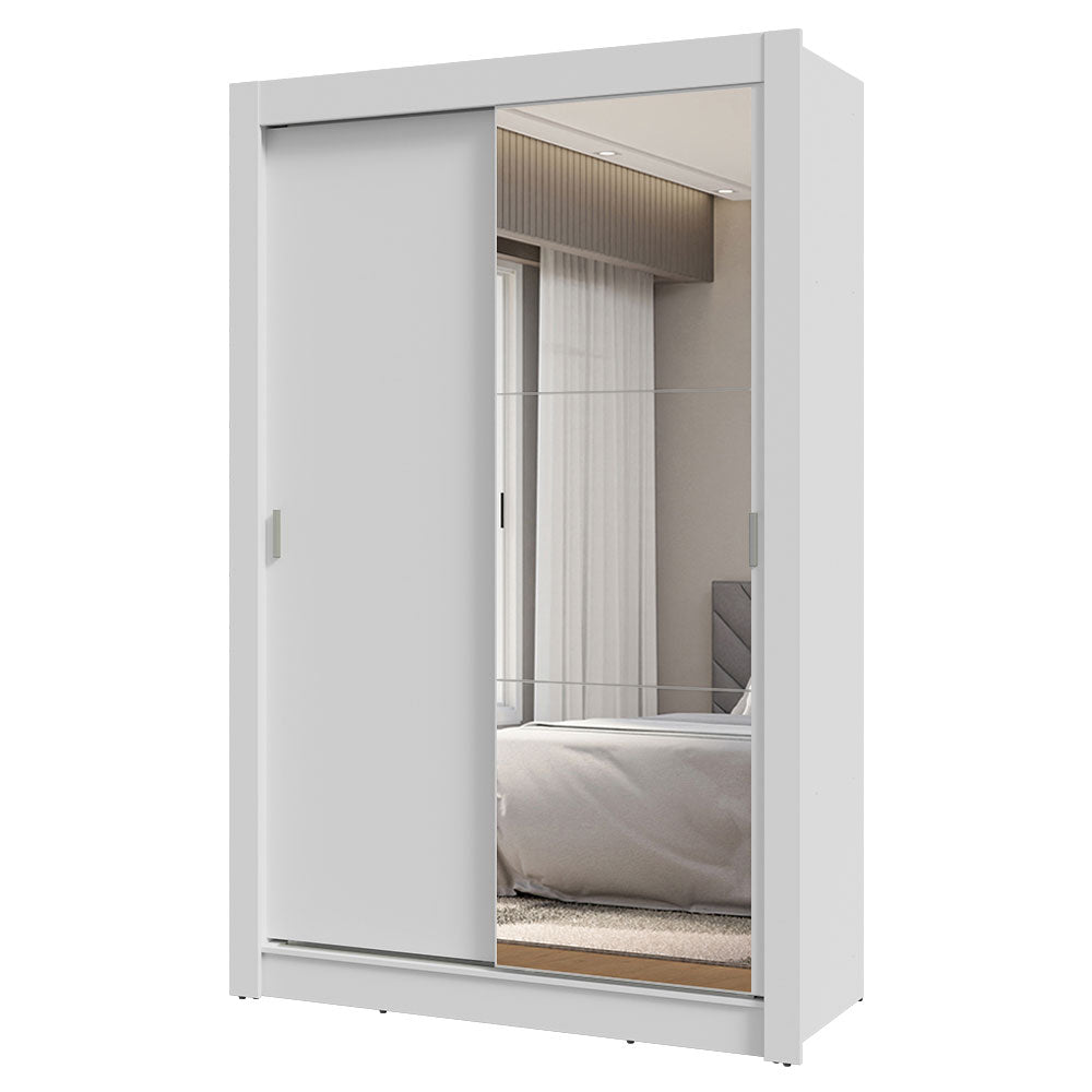 Placard 2 Puertas Corredizas con Espejo 2 Cajones Blanco Vivare