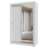 Placard 2 Puertas Corredizas con Espejo 2 Cajones Blanco Vivare