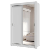 Placard 2 Puertas Corredizas con Espejo 4 Cajones Blanco Vivare Plus
