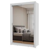 Placard 2 Puertas Corredizas con Espejos Blanco Milano