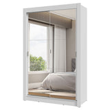 Placard 2 Puertas Corredizas con Espejos 2 Cajones Blanco Vivare
