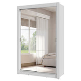 Placard 2 Puertas Corredizas con Espejos 4 Cajones Blanco Vivare Plus