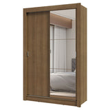 Placard Soltero 2 Puertas Corredizas con Espejo 2 Cajones Marrón Vivare