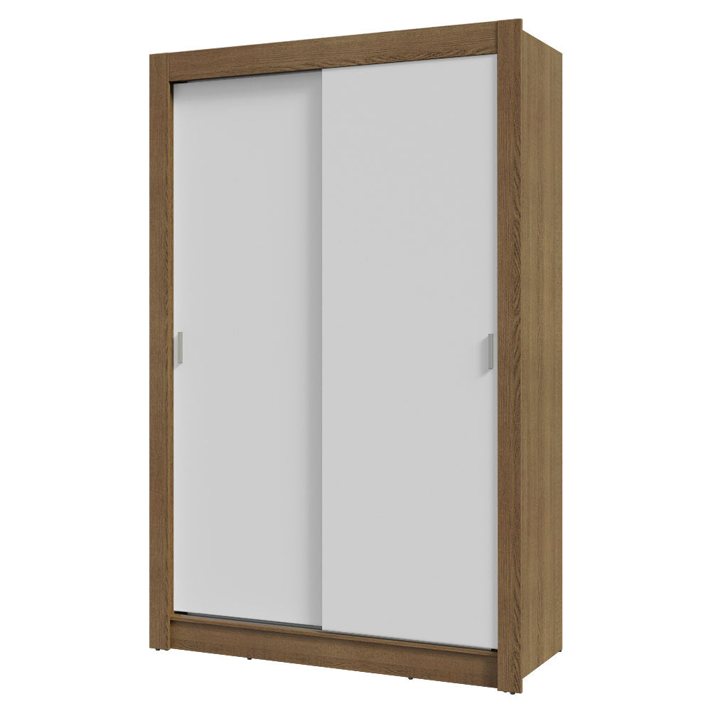 Placard Soltero 2 Puertas Corredizas Marrón/Blanco Milano