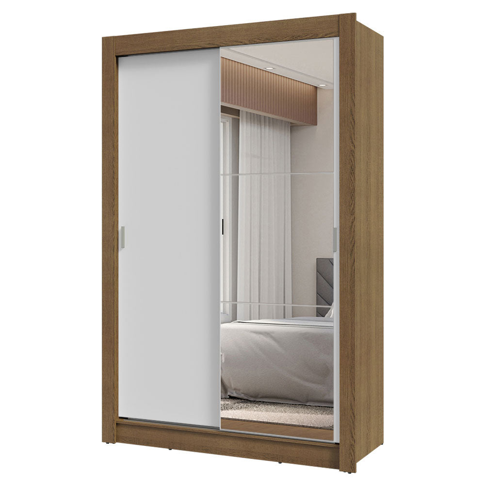 Placard Soltero 2 Puertas Corredizas 2 Cajones Marrón/Blanco Vivare