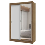 Placard Soltero 2 Puertas Corredizas 2 Cajones Marrón/Blanco Vivare