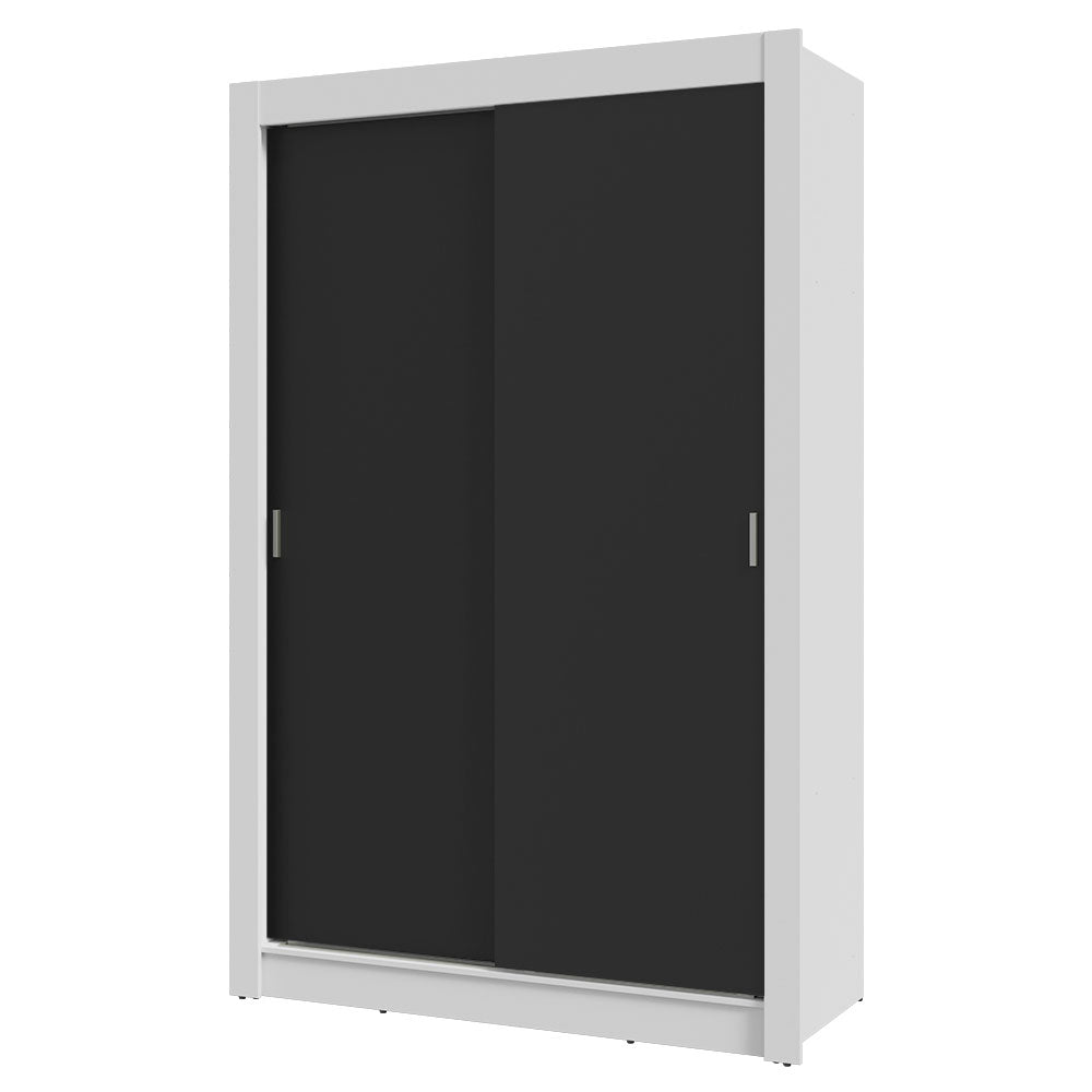 Placard 2 Puertas Corredizas 4 Cajones Blanco/Negro Vivare Plus