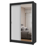 Placard 2 Puertas Corredizas con Espejo Negro/Blanco Milano