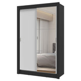Placard 2 Puertas Corredizas con Espejo 2 Cajones Negro/Blanco Vivare