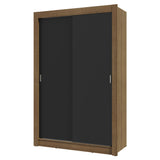 Placard Soltero 2 Puertas Corredizas 4 Cajones Marrón/Negro Vivare Plus