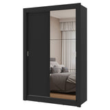 Placard individual 2 Puertas corredizas con Espejo Negro Milano Madesa