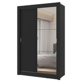 Placard 2 Puertas Corredizas con Espejo 2 Cajones Negro Vivare
