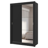 Placard 2 Puertas Corredizas con Espejo 4 Cajones Negro Vivare Plus
