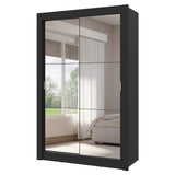 Placard 2 Puertas Corredizas con Espejos 4 Cajones Negro Vivare Plus