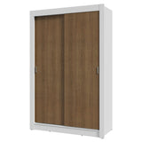 Placard Soltero 2 Puertas Corredizas 4 Cajones Blanco/Marrón Vivare Plus