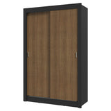 Placard Soltero 2 Puertas Corredizas 4 Cajones Negro/Marrón Vivare Plus