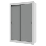 Placard Soltero 2 Puertas Corredizas 2 Cajones Blanco/Gris Vivare