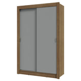 Placard Soltero 2 Puertas Corredizas 2 Cajones Marrón/Gris Vivare
