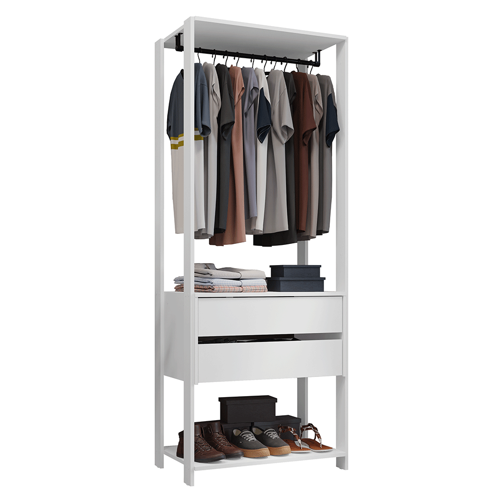 Placard Abierto Madesa Valencia 2 Cajones 0.70 m x 1.80 m Blanco