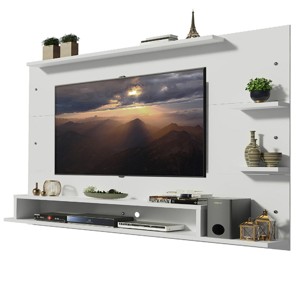 Panel de TV hasta 60 Pulgadas Madesa Alfa con Repisas e Nichos Blanco