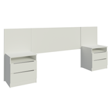 Respaldo de cama extensible Madesa con 2 Mesas de Luz Blanco