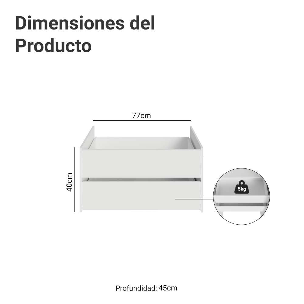Combo 2 Cajones para Placard Modulado Neo Blanco Madesa