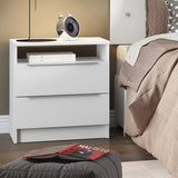 Mesa de Luz 3227 2 Cajones Blanco