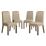 Combo 4 Sillas de Comedor Tapizadas 4254 con Detalle en madera Marrón/Imperial Madesa