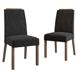 Juego de 2 Sillas 4255 con Detalle Madera Marrón/Oxford