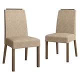 Juego de 2 Sillas 4255 con Detalle Madera Marrón/Imperial