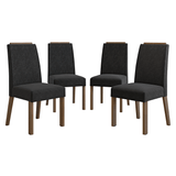 Juego de 4 Sillas 4255 con Detalle Madera Marrón/Oxford