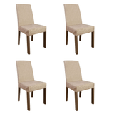 Kit 4 Sillas para Comedor 4255 Marrón/Gamuza Imperial Madesa