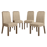 Juego de 4 Sillas 4255 con Detalle Madera Marrón/Imperial