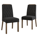 Juego de 2 Sillas 4256 con Detalle Madera Marrón/Oxford