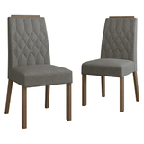 Juego de 2 Sillas 4256 con Detalle Madera Marrón/Silver