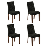 Kit 4 Sillas para Comedor 4256 Marrón/Gamuza Oxford Madesa