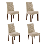 Kit 4 Sillas para Comedor 4256 Marrón/Gamuza Imperial Madesa