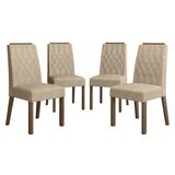 Juego de 4 Sillas 4256 con Detalle Madera Marrón/Imperial