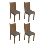 Juego de 4 Sillas 4290 Marrón/Silver