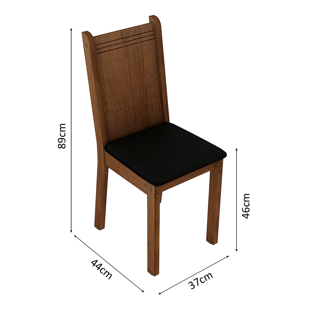 Kit 6 Sillas de Comedor 4290 Madesa Marrón/Negro