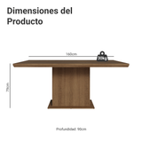 Mesa de Comedor Rectangular Tapa con Borde Biselado Marrón 5275 Madesa