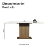 Mesa de Comedor Madesa Rectangular con Tapa de Madera 5231 Negro
