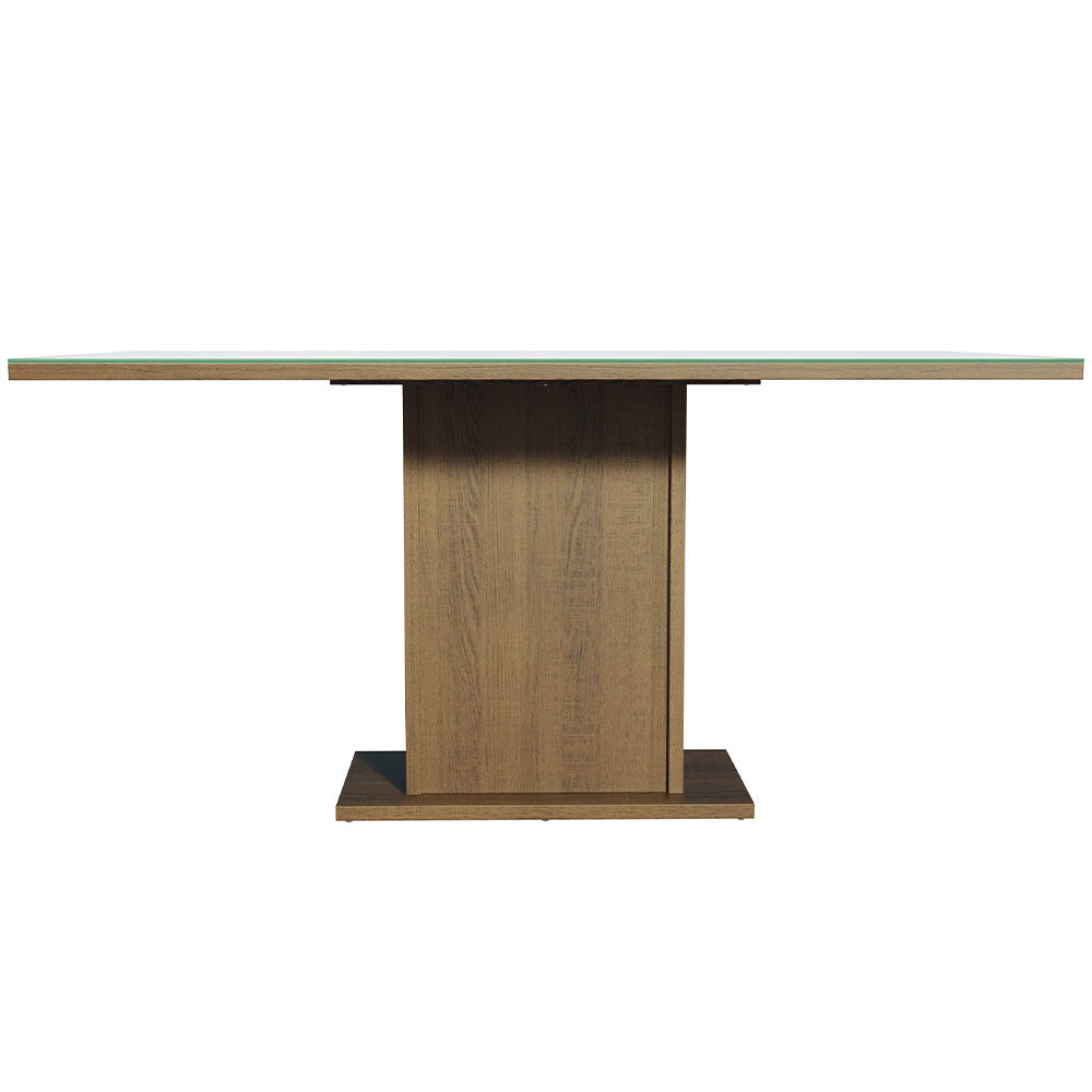 Mesa de Comedor Rectangular Tapa de Vidrio Marrón/Blanco 5275 Madesa