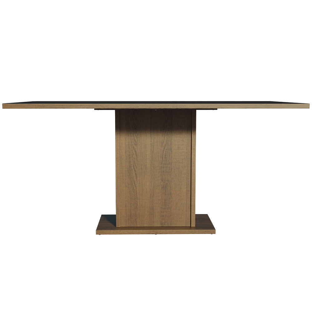 Mesa de Comedor Rectangular Tapa de Madera 160 cm Marrón/Negro Madesa 01