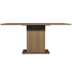 Mesa de Comedor Rectangular Tapa de Madera 160 cm Marrón/Negro Madesa 01