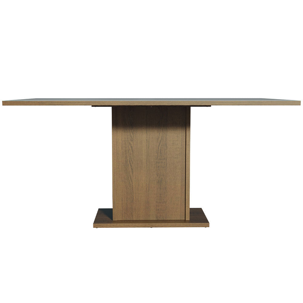 Mesa de Comedor Rectangular Tapa de Madera 160 cm Marrón/Gris Madesa 01