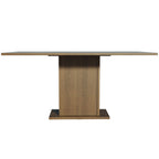 Mesa de Comedor Rectangular Tapa de Madera 160 cm Marrón/Gris Madesa 01