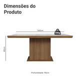 Mesa de Comedor Rectangular Tapa con Borde Biselado y Vidrio Sobrepuesto Marrón/Blanco 5275 Madesa