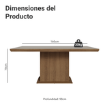 Mesa de Comedor Rectangular Tapa con Borde Biselado Marrón/Crema 5275 Madesa
